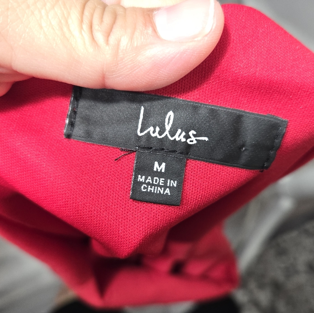 Lulu's One-Shoulder Red Ruched Midi Dress - Picture 5 of 9
